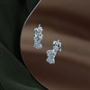 Silver Cubic Zirconia Flower Stud Earrings - 5mm - F04021 Alternative Image