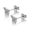 Silver Cubic Zirconia Butterfly Stud Earrings - 7mm - F04023 Alternative Image
