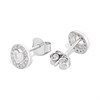 Silver Cubic Zirconia Heart In Circle Stud Earrings - 6mm - F04025 Alternative Image