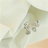 Silver Cubic Zirconia Heart In Circle Stud Earrings - 6mm - F04025 Alternative Image