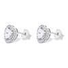 Silver Cubic Zirconia Heart Halo Stud Earrings - 9mm - F04028 Alternative Image