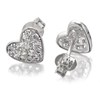 Silver Cubic Zirconia Heart Stud Earrings - 9mm - F0402 Alternative Image