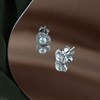 Silver Freshwater Pearl And Cubic Zirconia Stud Earrings - 8mm - F04035 Alternative Image