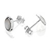 Silver Mother Of Pearl Oval Stud Earrings - 5mm - F04038 Alternative Image