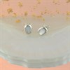 Silver Mother Of Pearl Oval Stud Earrings - 5mm - F04038 Alternative Image