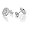 Silver Cubic Zirconia Halo Flower Stud Earrings - 10mm - F04039 Alternative Image