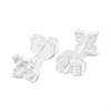 Silver Cubic Zirconia Flower Stud Earrings - 5mm - F04041 Alternative Image