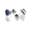 Silver Blue Cubic Zirconia Heart Halo Stud Earrings - 9mm - F04042 Alternative Image