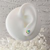 Silver Rainbow Heart Stud Earrings - 8mm - F04046 Alternative Image
