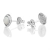 Silver Imitation Opal Stud Earrings - 7mm - F04049 Alternative Image