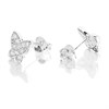 Silver Cubic Zirconia Butterfly Stud Earrings - 8mm - F04051 Alternative Image