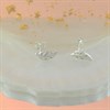 Silver Cubic Zirconia Leaf Stud Earrings - 8mm - F04055 Alternative Image