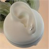 Silver Cubic Zirconia Leaf Stud Earrings - 8mm - F04055 Alternative Image