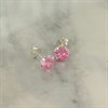 Silver Pink Cubic Zirconia Stud Earrings - 6mm - F04060 Alternative Image