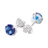 Silver Blue Cubic Zirconia Stud Earrings - 10mm - F04061 Alternative Image