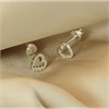 Silver Heart Cubic Zirconia Earrings - 7mm - F04062 Alternative Image