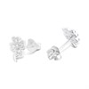 Silver Four Leaf Clover Cubic Zirconia Earrings - 8mm - F04063 Alternative Image