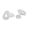 Silver Circles Cubic Zirconia Stud Earrings - 10mm - F04065 Alternative Image