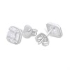 Silver Cluster Cubic Zirconia Earrings - 6mm - F04066 Alternative Image