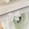 Silver Cluster Cubic Zirconia Earrings - 6mm - F04066 Alternative Image