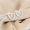 Silver Open Heart C.Z. Stud Earrings - 9mm - F04067 Alternative Image