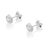 Silver Cubic Zirconia Knot Stud Earrings - 6mm - F04104 Alternative Image