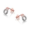 Silver Two Colour Cubic Zirconia Circle Stud Earrings - 7mm - F04108 Alternative Image
