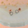 Silver Two Colour Cubic Zirconia Circle Stud Earrings - 7mm - F04108 Alternative Image