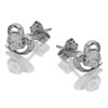 Silver Cubic Zirconia Heart Stud Earrings - 8mm - F04122 Alternative Image