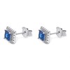 Silver Blue Cubic Zirconia Square Cluster Stud Earrings - 6mm - F04126 Alternative Image