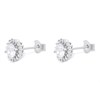 Silver Cubic Zirconia Cluster Stud Earrings - 8mm - F04128 Alternative Image