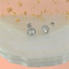 Silver Cubic Zirconia Cluster Stud Earrings - 8mm - F04128 Alternative Image