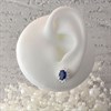 Silver Blue Cubic Zirconia Oval Cluster Stud Earrings - 12mm - F04129 Alternative Image