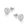 Silver Cubic Zirconia Cluster Stud Earrings - 8mm - F04134 Alternative Image