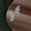 Silver Cubic Zirconia Cluster Stud Earrings - 8mm - F04134 Alternative Image