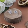 Silver Cubic Zirconia Cluster Stud Earrings - 9mm - F04135 Alternative Image