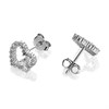 Silver Cubic Zirconia Double Heart Stud Earrings - 10mm - F04147 Alternative Image