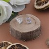 Silver Cubic Zirconia Double Heart Stud Earrings - 10mm - F04147 Alternative Image