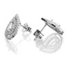 Silver Cubic Zirconia Halo Pear Stud Earrings - 9mm - F04148 Alternative Image
