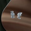 Silver Cubic Zirconia Knot Stud Earrings - 8mm - F04154 Alternative Image