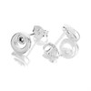 Silver Cubic Zirconia Circle Stud Earrings - 7mm - F04156 Alternative Image