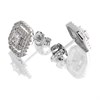 Silver Cubic Zirconia Halo Stud Earrings - 11mm - F04184 Alternative Image