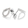 Silver Cubic Zirconia Open Pear Stud Earrings - 14mm - F04185 Alternative Image