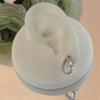 Silver Cubic Zirconia Open Pear Stud Earrings - 14mm - F04185 Alternative Image