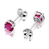 Silver Red Cubic Zirconia Stud Earrings - 5mm - F0418 Alternative Image