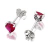 Silver Red Cubic Zirconia Heart Stud Earrings - 6mm - F0419 Alternative Image