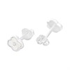Silver Mother of Pearl Clover Stud Earrings - F04208 Alternative Image