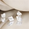 Silver Marquise CZ Rhombus Stud Earrings - F04214 Alternative Image