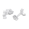 Silver CZ Marquise Stud Climber Earrings - F04216 Alternative Image