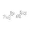 Silver Cubic Zirconia Bow Stud Earrings - F04220 Alternative Image